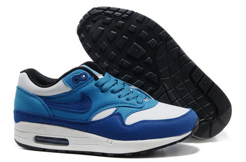 Nike Air Max 1 Unisex Blue White Running Shoes Discount